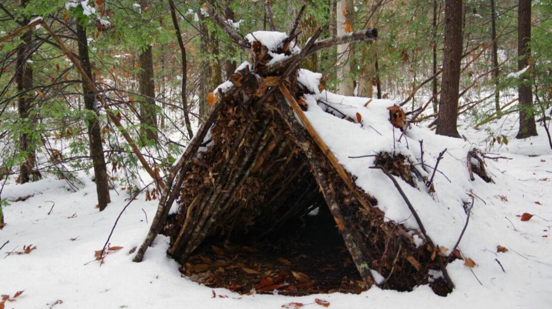 our shelters make use of available natural features and materials.default